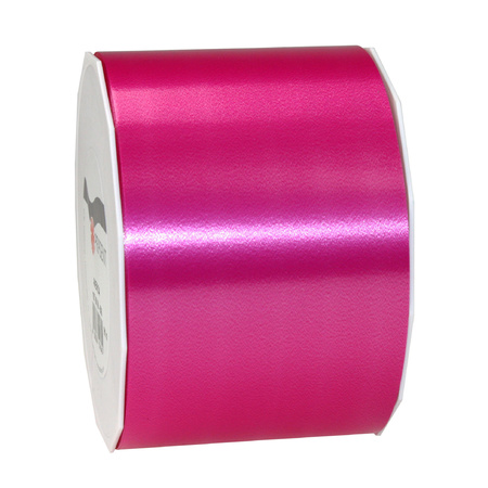 1x XL Hobby/decoration fuchsia pink plastic ribbons 9 cm/90 mm x 91 meters