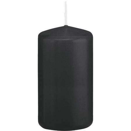 1x Black cylinder candle 6 x 12 cm 40 hours