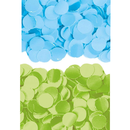 2 kilo groene en blauwe papier snippers confetti mix set feest versiering
