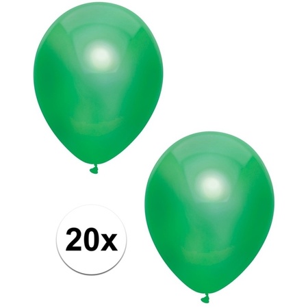 20x Dark green metallic balloons 30 cm