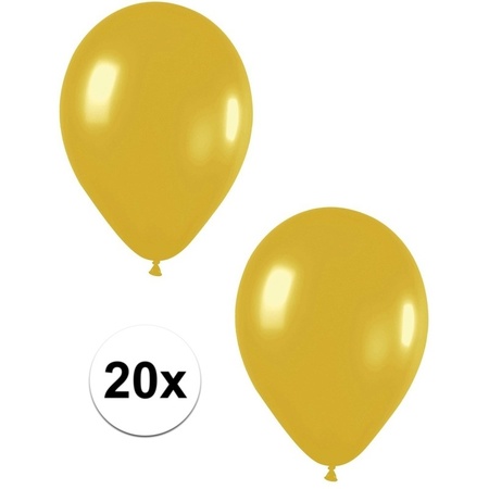 20x Gouden metallic ballonnen 30 cm