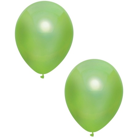 20x Light green metallic balloons 30 cm