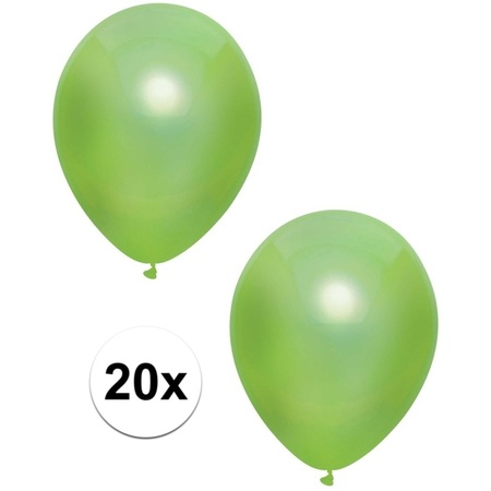20x Lichtgroene metallic ballonnen 30 cm