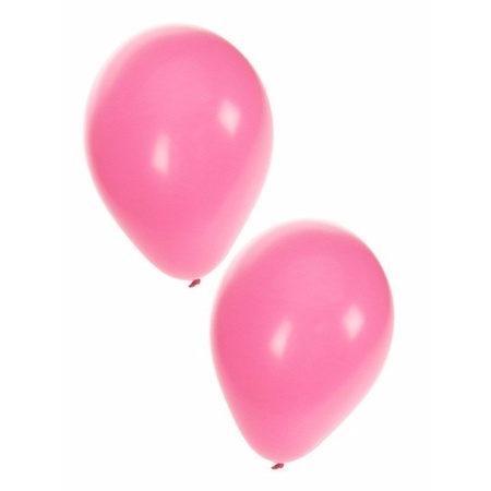 50x ballonnen - 27 cm -  wit / lichtroze versiering