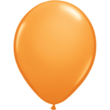 50x ballonnen / 27 cm -  wit  / oranje versiering