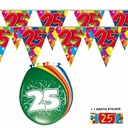 2x 25 jaar vlaggenlijn + ballonnen