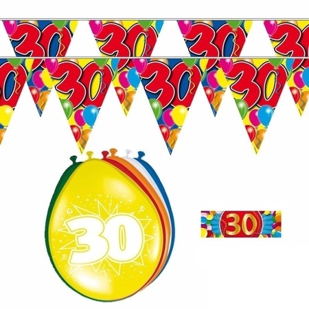 2x 30 jaar vlaggenlijn + ballonnen