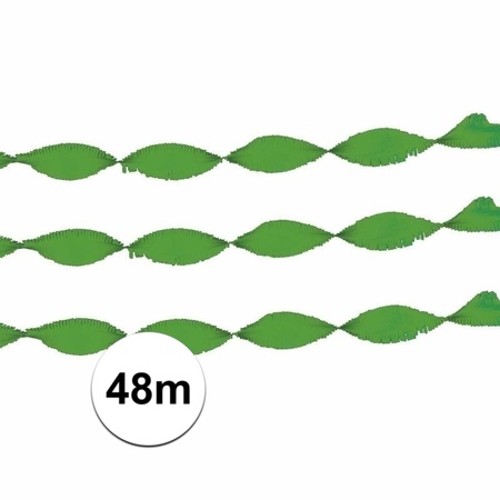 2x Groene slinger crepe papier 24 m