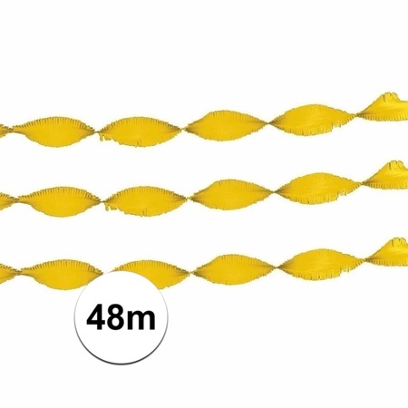 2x Gele slinger van crepe papier 24 m