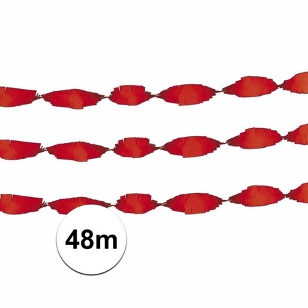 2x Rode slinger van crepe papier 24 m