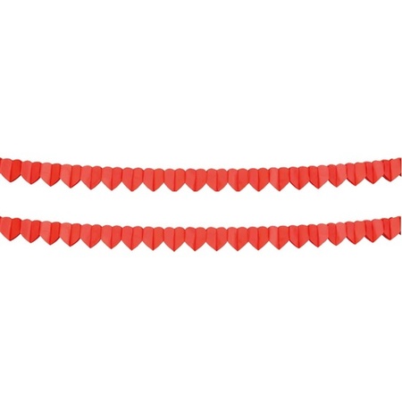 2x Red hearts garland 4 meters