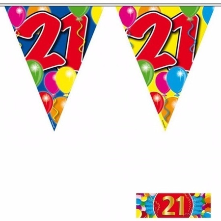 2 Vlaggenlijnen 21 jaar met gratis sticker