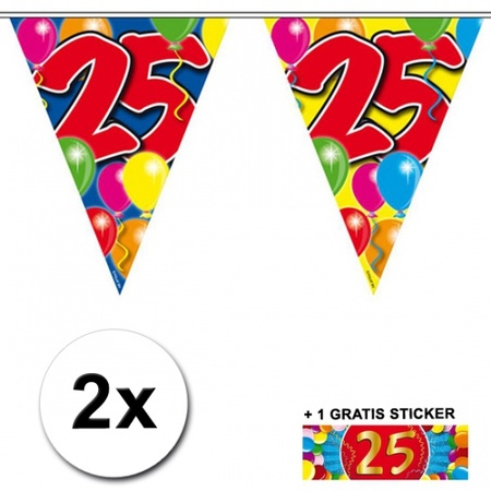 2 Vlaggenlijnen 25 jaar met gratis sticker