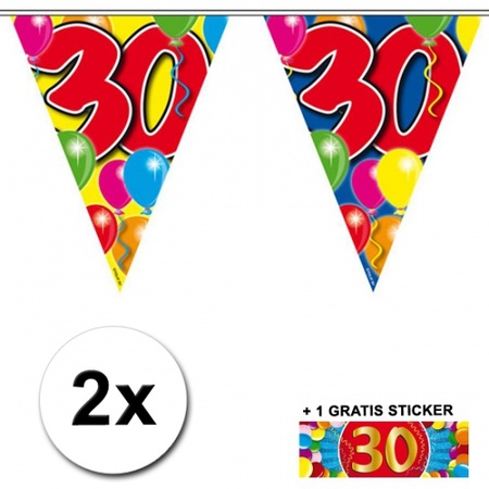 2 Vlaggenlijnen 30 jaar met gratis sticker