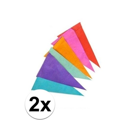 2x Multicoloured paper bunting 10 meter