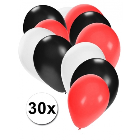 Party ballonnen zwart-rood-wit