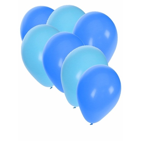Lichtblauwe en blauwe feestballonnen 30x