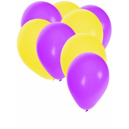 Paarse en gele feestballonnen 30x