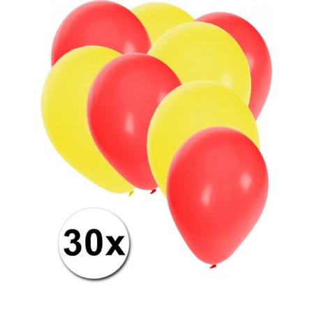 Rode en gele feestballonnen 30x