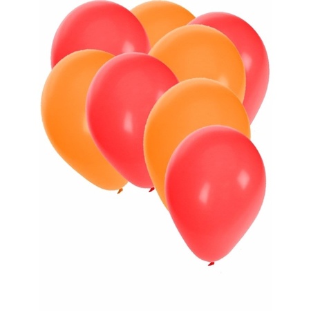 Rode en oranje feestballonnen 30x