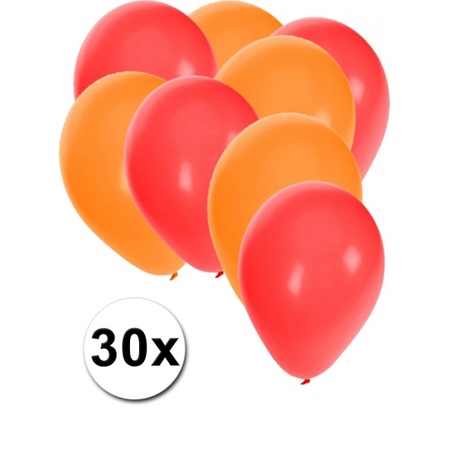 Rode en oranje feestballonnen 30x