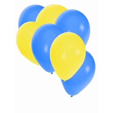 Geel en blauw ballonnen pakket