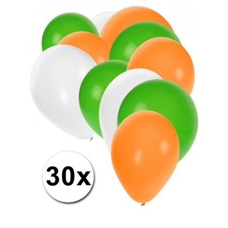 30x balloons green white and orange