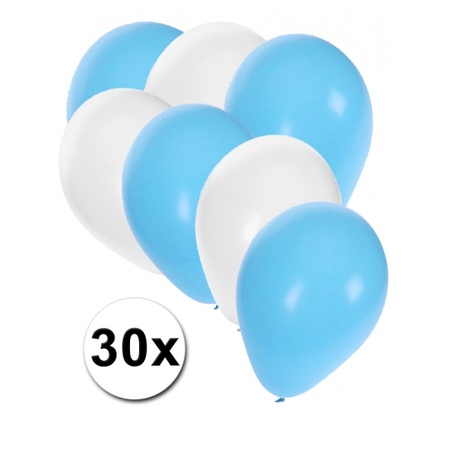 Ballonnen pakket lichtblauw/wit