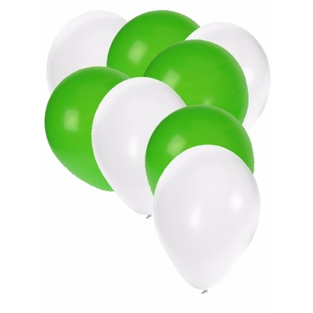 Witte en groene feestballonnen 30x