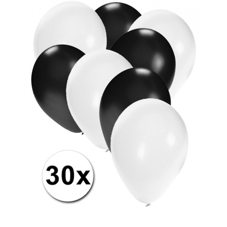 Wit en zwarte feestballonnen 30x