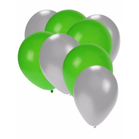 30x balloons silver and green