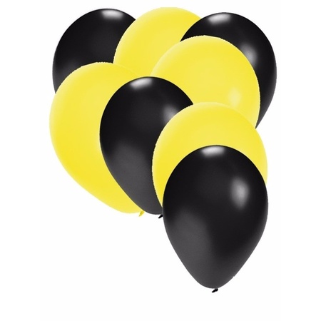Zwarte en gele feestballonnen 30x