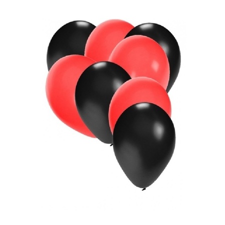 Zwarte en rode feestballonnen 30x