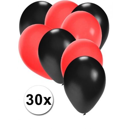 Zwarte en rode feestballonnen 30x