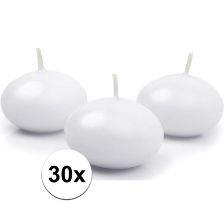 30x Floating candles white 5 cm
