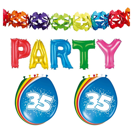 35 years birthday party decoration package guirlandes/balloons/party letters