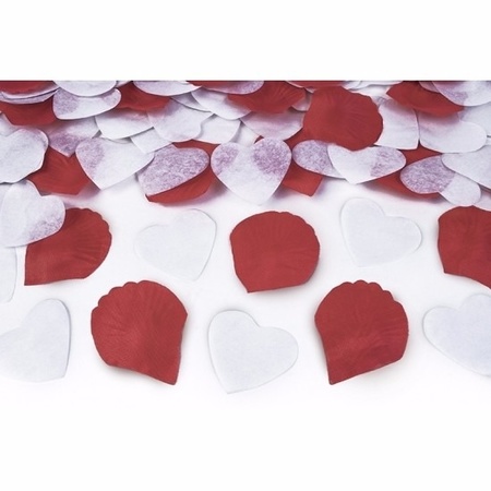 3x Confetti knaller hartjes en rozenblaadjes
