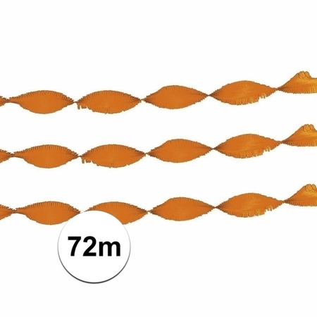 3x Oranje slinger van crepe papier 24 m