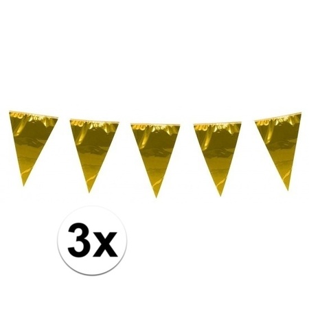 3x XL bunting metallic gold 10 meter