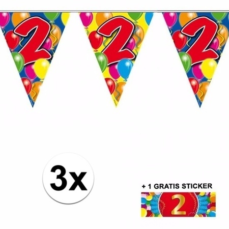 3 Vlaggenlijnen 2 jaar met gratis sticker