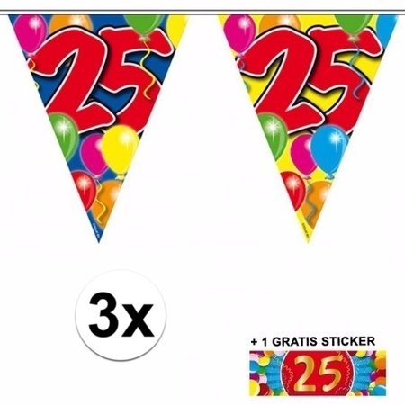 3 Vlaggenlijnen 25 jaar met gratis sticker