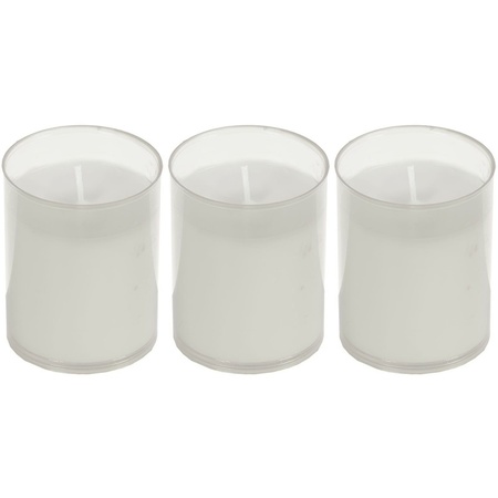 3x White candle refill for holder 5 x 6,5 cm 24 hours