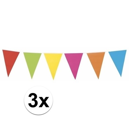 3x Multi colour bunting XL 10 meters