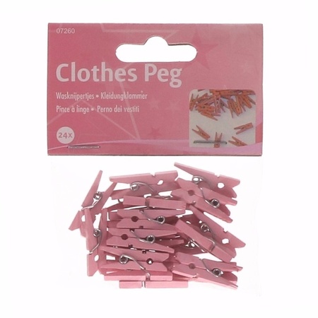 40 kleine roze knijpertjes