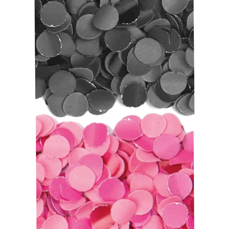 400 gram zwart en roze papier snippers confetti mix set feest versiering