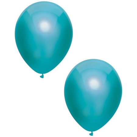 40x Petrol blue metallic balloons 30 cm
