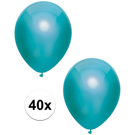 40x Petrol blauwe metallic ballonnen 30 cm