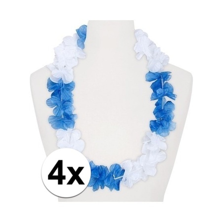4x Hawaii garland white/blue 