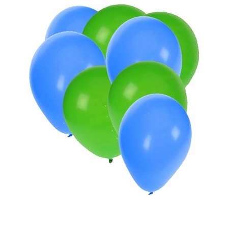 50x balloons green and blue
