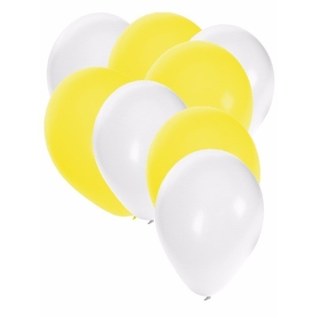 50x balloons white and yellow